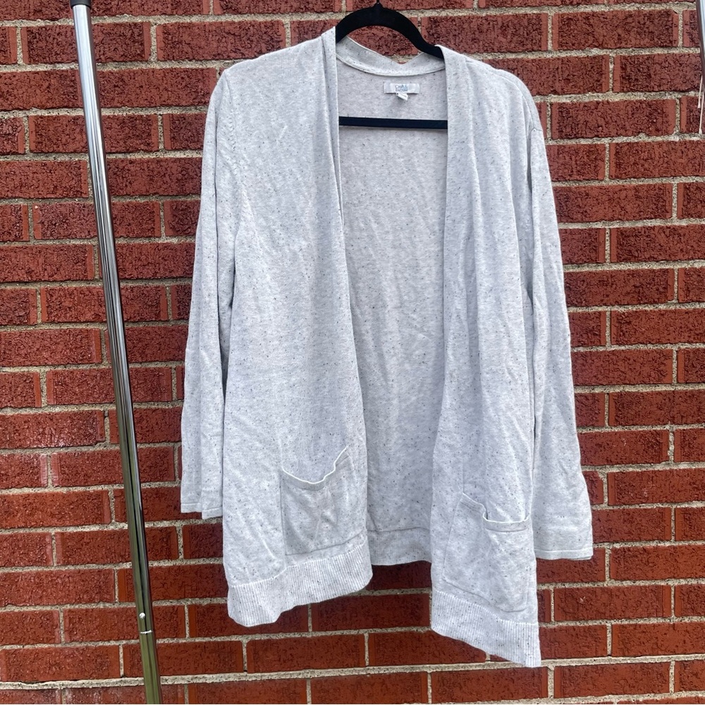 Women's Plus Grey speckled Croft and Barrow Open Front Cardigan Size 3x